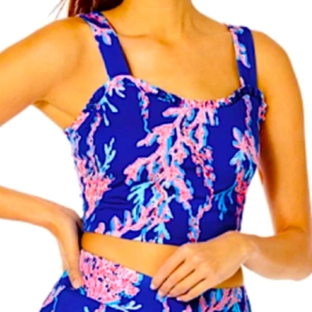 Lilly Pulitzer Luxletic Zahara Ruffle Sports Bra with inserts, size small, NWOT